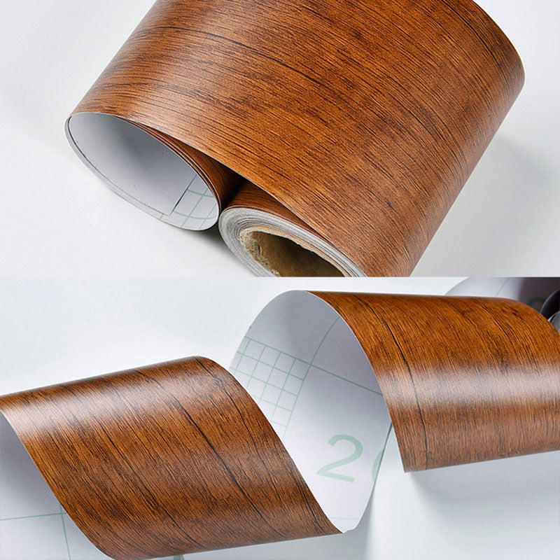 Self Sticking Wood Like Wallpaper Border Non-Woven Industrial Wall Decor for Living Room