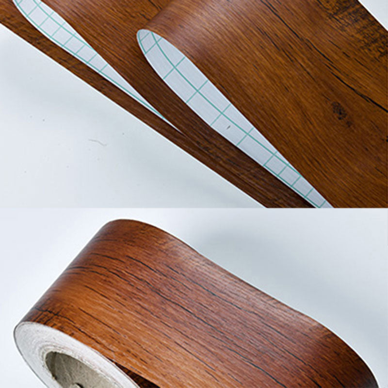 Self-Adhesive Wood Printed Wallpaper Border Simple Non-Woven Wall Art, 33' L x 8" W