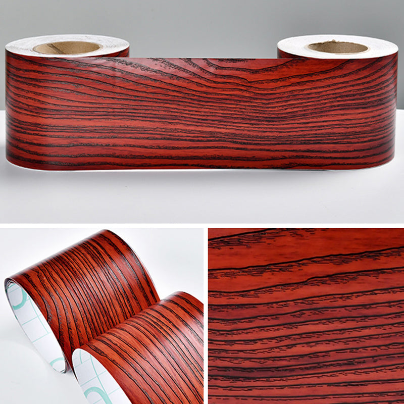 Industrial Wallpaper Border Wood Printing Stick on Wall Covering, Multiple Colors