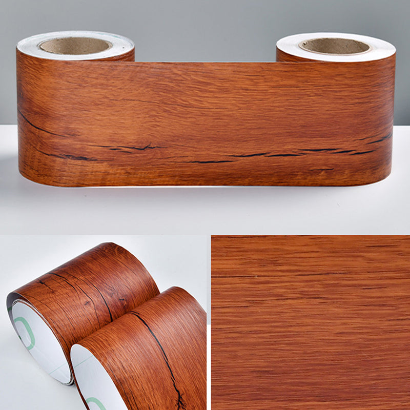 Industrial Wallpaper Border Wood Printing Stick on Wall Covering, Multiple Colors