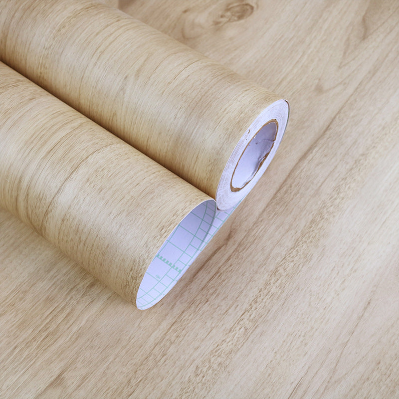 Faux Wood Wallpaper Roll Peel and Paste Industrial Living Room Wall Decor, 6.5 sq-ft