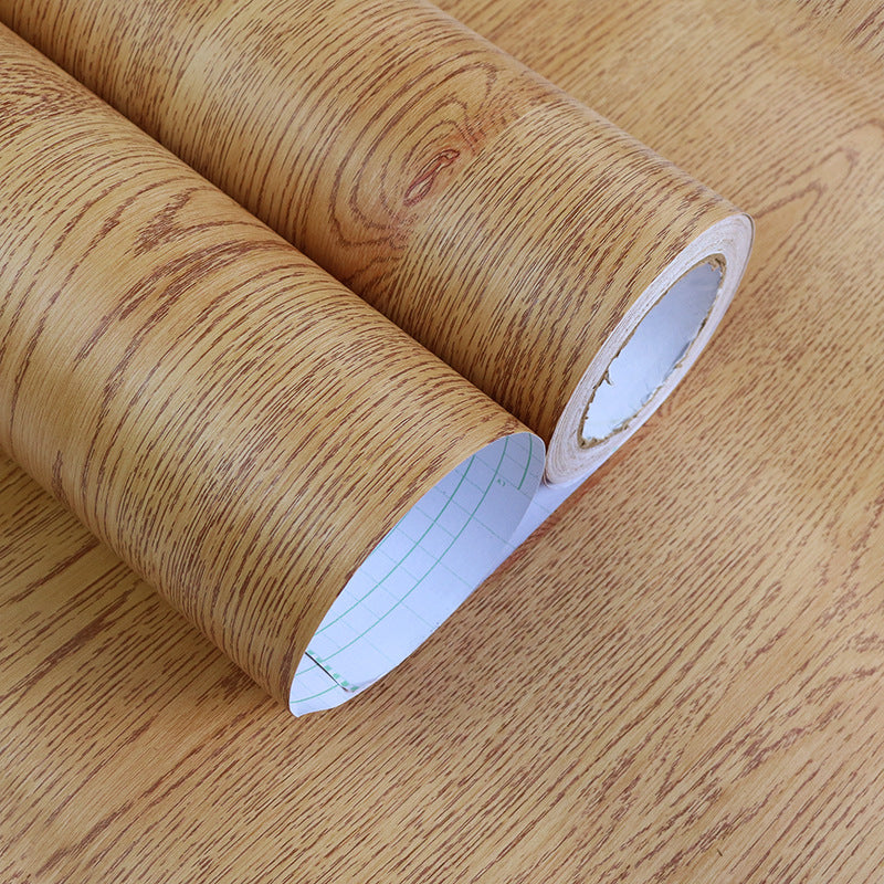 Faux Wood Wallpaper Roll Peel and Paste Industrial Living Room Wall Decor, 6.5 sq-ft