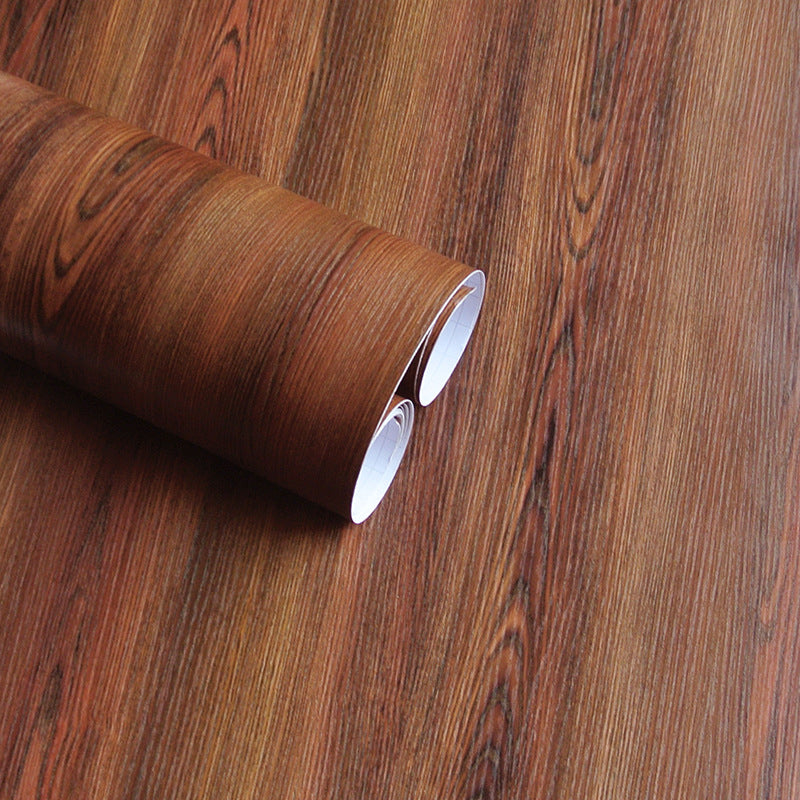 Faux Wood Wallpaper Roll Peel and Paste Industrial Living Room Wall Decor, 6.5 sq-ft