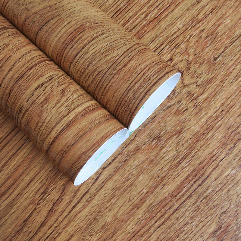 Faux Wood Wallpaper Roll Peel and Paste Industrial Living Room Wall Decor, 6.5 sq-ft