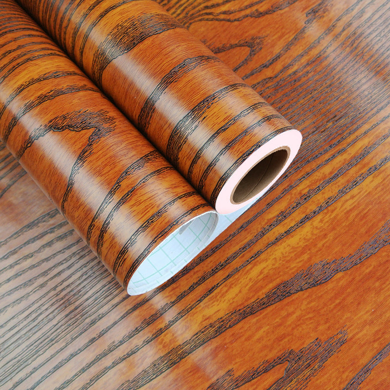 Faux Wood Wallpaper Roll Peel and Paste Industrial Living Room Wall Decor, 6.5 sq-ft