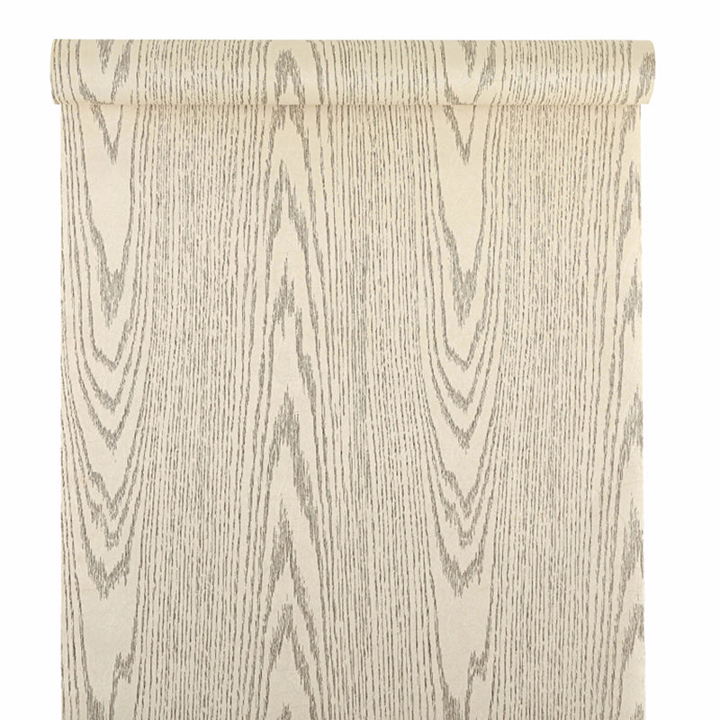 Simplicity Wood Printing Wallpaper Roll PVC Self Stick Beige Wall Decor for Bedroom