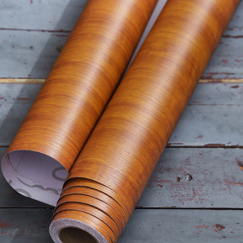 Brown Repurposed Wood Wallpaper Roll Peel and Stick Industrial Living Room Wall Decor