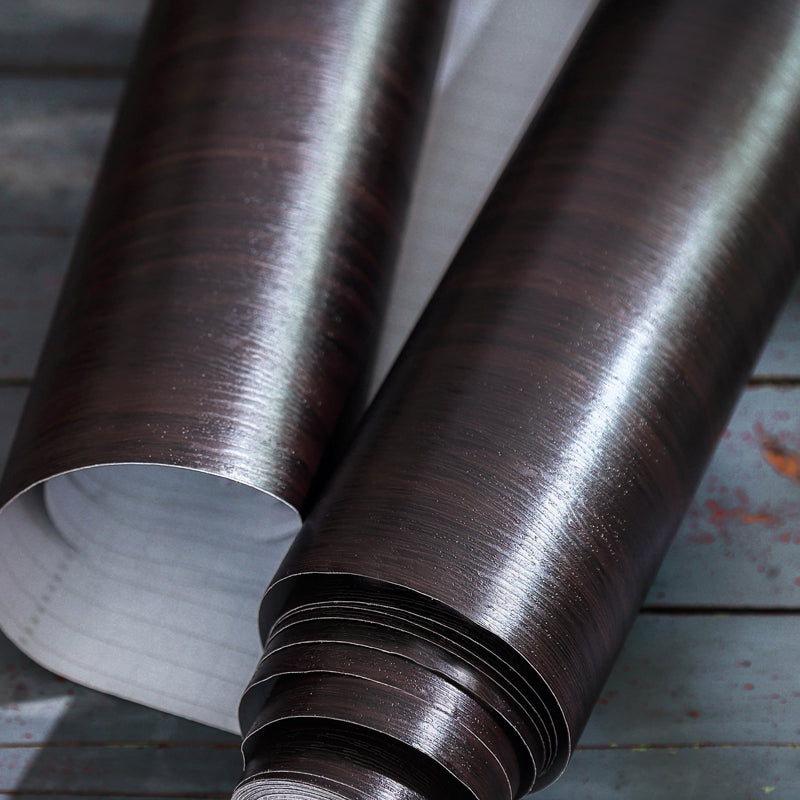 Dark Color Wood Effect Wallpaper Roll Peel and Paste Wall Covering for Living Room