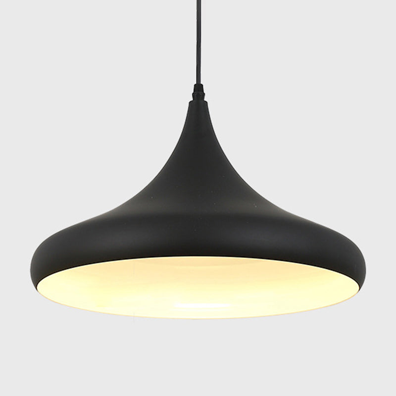 Nordic Style Shaded Pendant Light 1-Light Metallic Suspension Light Fixture in Black