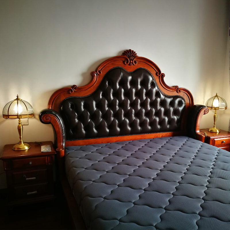 Lampada da notte in vetro ad acqua a forma di cupola Lampada da tavolo tradizionale per camera da letto a 1 lampadina con finiture smerlate in ottone