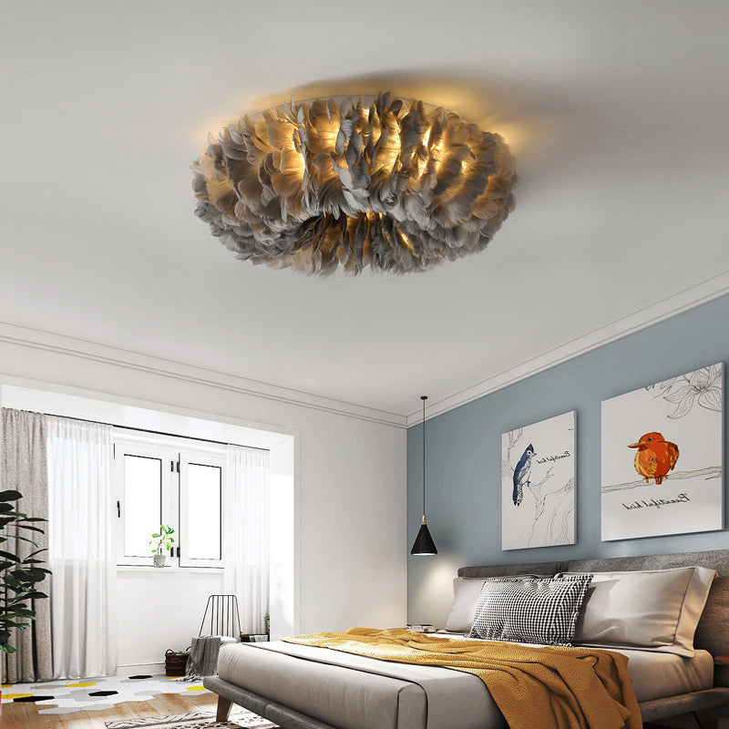 Donut En Forma De Habitación Para Niñas En Forma De Rubor Techo Ligero Pluma Modernista Montaje De Iluminación Montaje