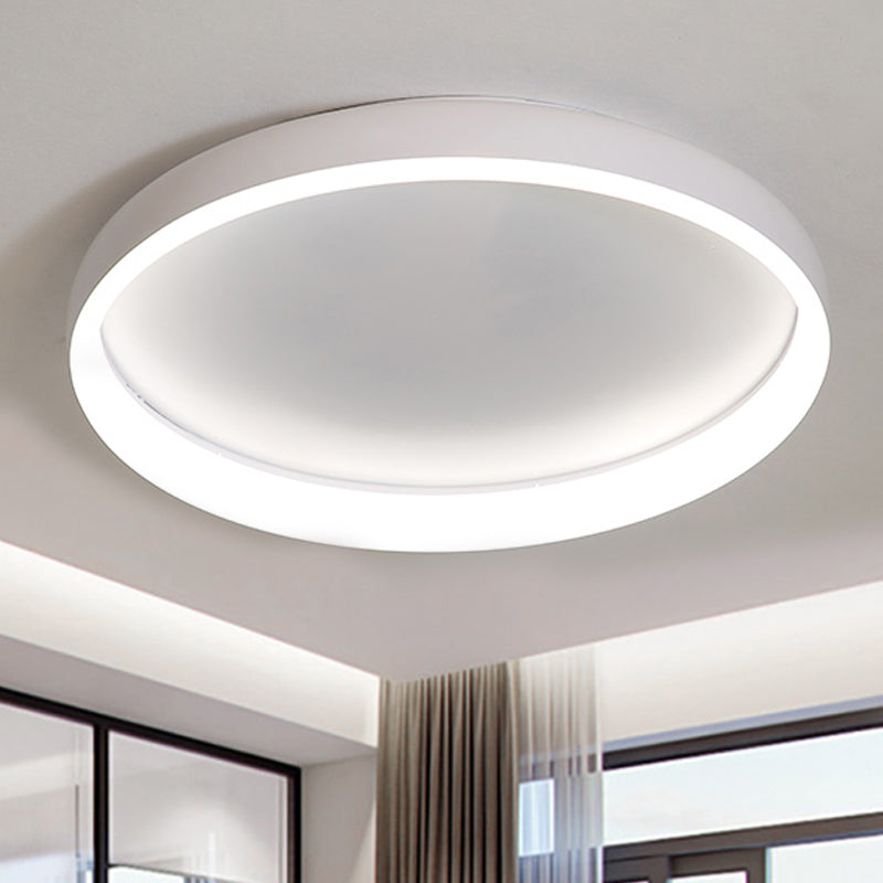 Plafonnier rond encastré noir/blanc/marron Plafonnier LED en métal Simplicity avec diffuseur en acrylique en lumière blanche/chaude