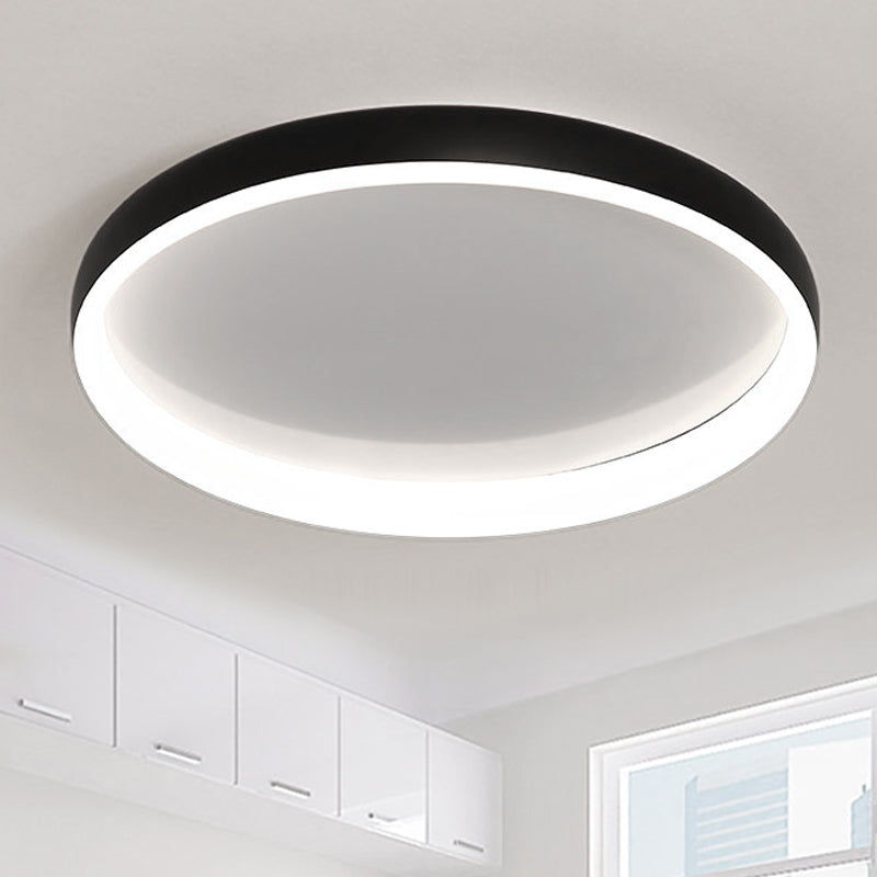 Plafonnier rond encastré noir/blanc/marron Plafonnier LED en métal Simplicity avec diffuseur en acrylique en lumière blanche/chaude