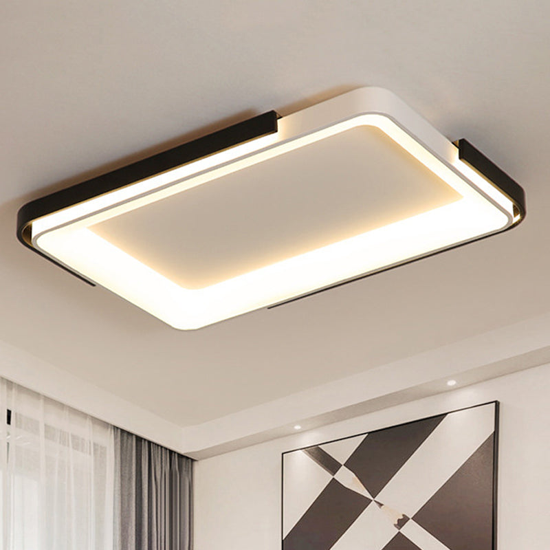 Montaje de techo rectangular/cuadrado de techo simple de metal simple LED de metal de montaje a ras de luz en blanco/cálido, 18 "/35.5" amplia