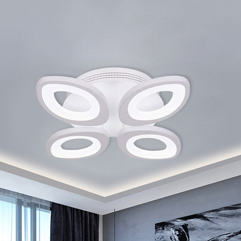 LEDS MODERNE 4/5/8 LED LEUL MONT LEIL avec une nuance en acrylique éclairage de plafond à feuilles blanches en lumière chaude / blanc / naturel