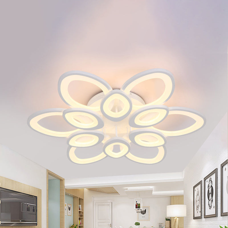 LEDS MODERNE 4/5/8 LED LEUL MONT LEIL avec une nuance en acrylique éclairage de plafond à feuilles blanches en lumière chaude / blanc / naturel