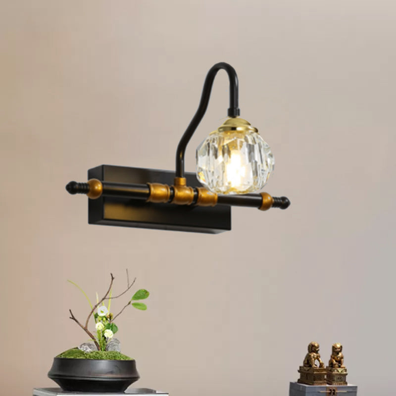 Crystal Prisms Hexagon Vanity Wall Lamp Minimalisme