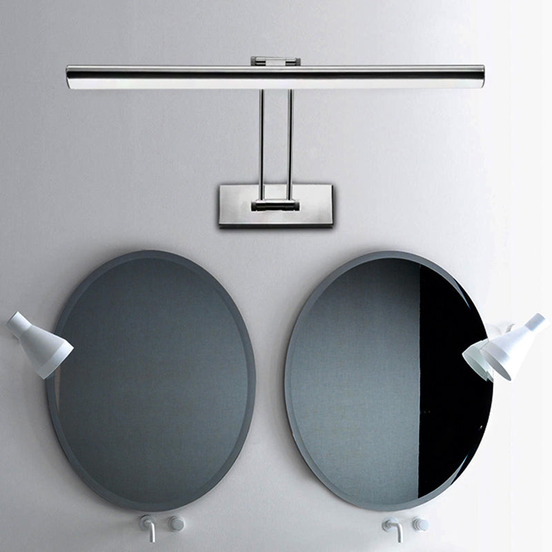 Fixage de vanité linéaire en acier inoxydable Style contemporain 16 "/21,5" Dia LED chromé mural clair pour salle de bain