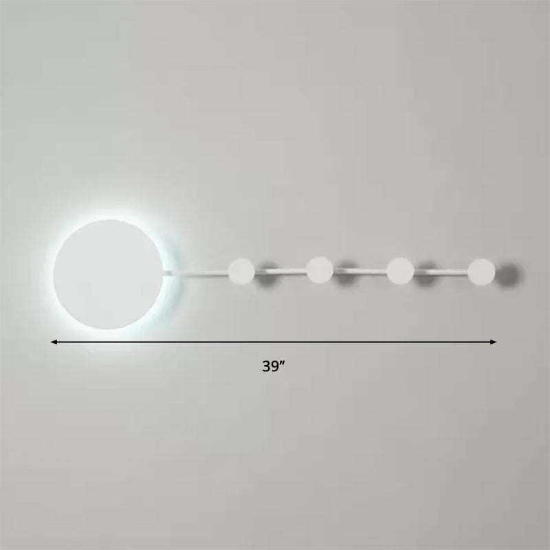 27.5"/39" Wide Black/White Round LED Wall Lamp Simplicity LED Acrylic Sconce Light Fixture in Warm/White Light with Hangers