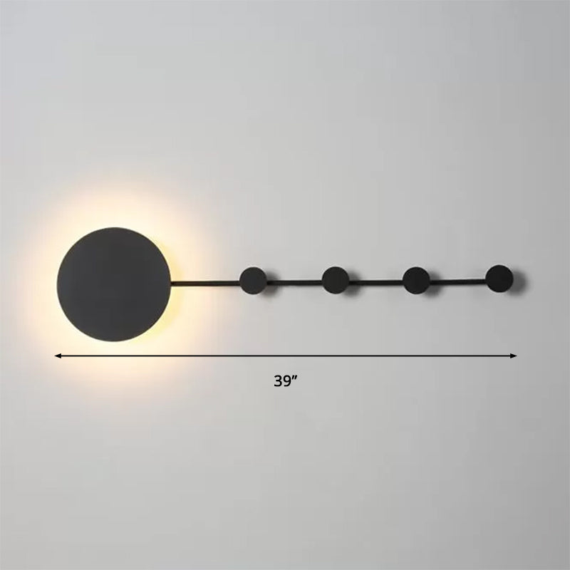 27.5"/39" Wide Black/White Round LED Wall Lamp Simplicity LED Acrylic Sconce Light Fixture in Warm/White Light with Hangers