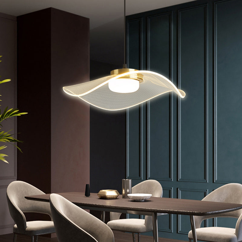 Gesneden LED Pendulum Light Simplicity Acryl Clear Hanging Light voor eetkamer