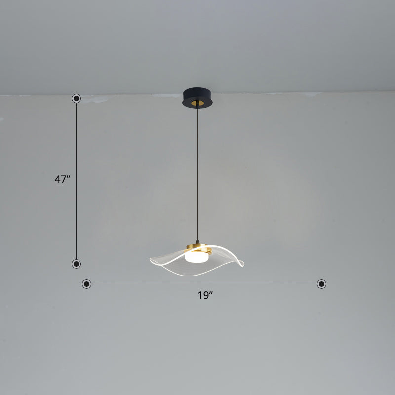 Gesneden LED Pendulum Light Simplicity Acryl Clear Hanging Light voor eetkamer