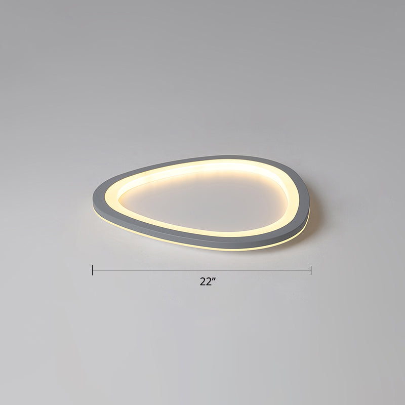 Dark Grey Droplet Shaped Flushmount Nordic Acrylic LED Ultrathin Ceiling Flush Light