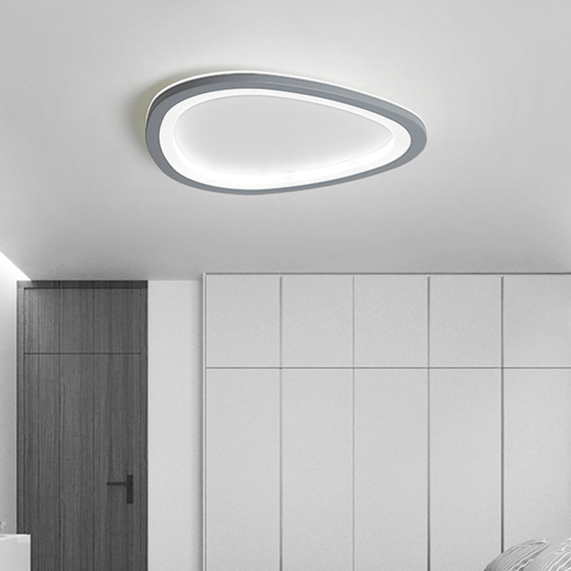 Dunkelgraue Tropfenförmige Flushmount Nordic Acryl LED Ultradünne Deckenleuchte