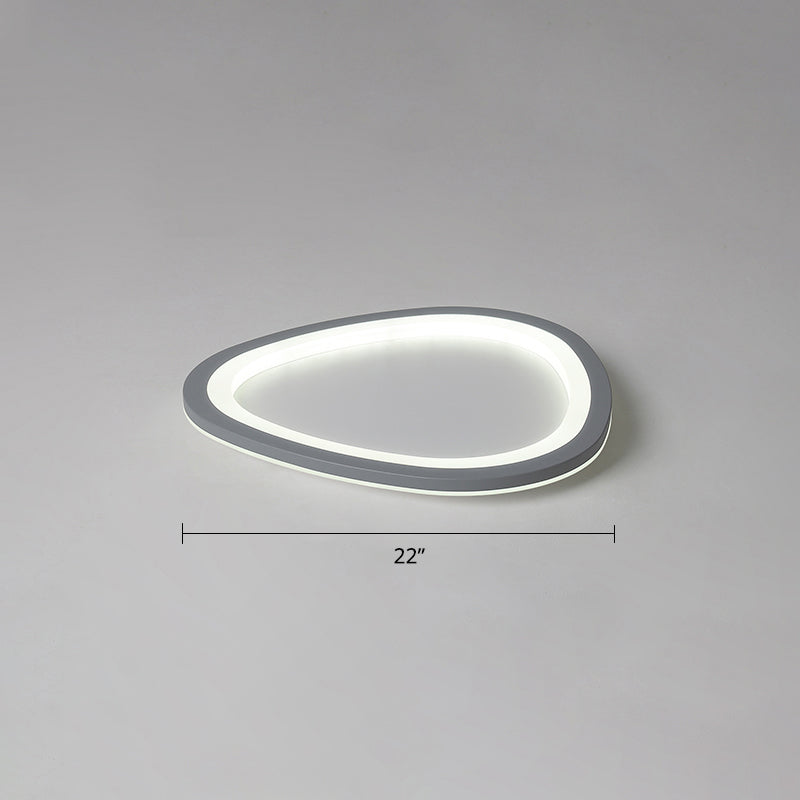 Dunkelgraue Tropfenförmige Flushmount Nordic Acryl LED Ultradünne Deckenleuchte