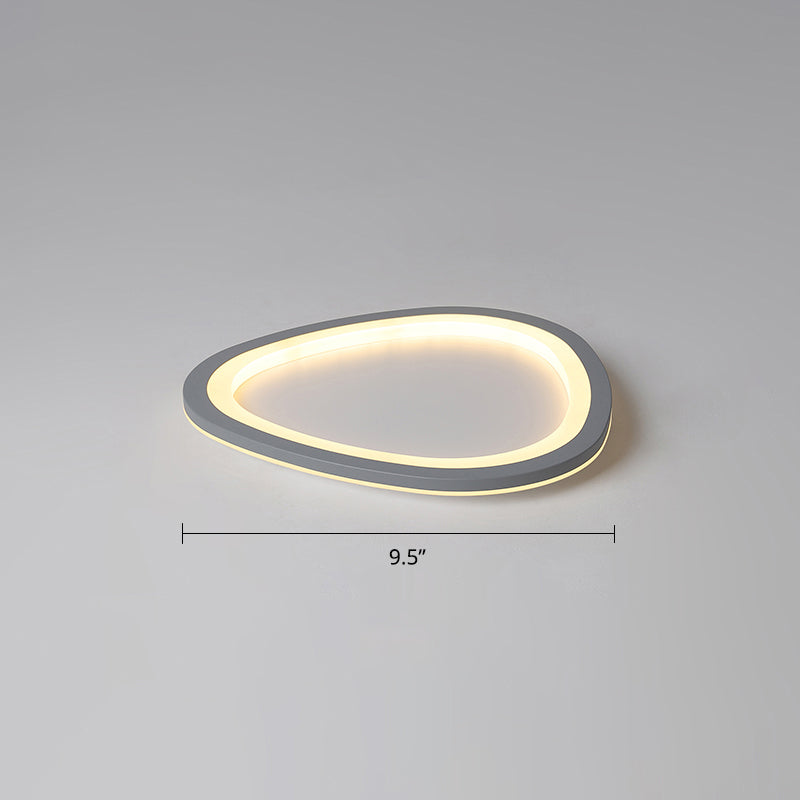 Dunkelgraue Tropfenförmige Flushmount Nordic Acryl LED Ultradünne Deckenleuchte