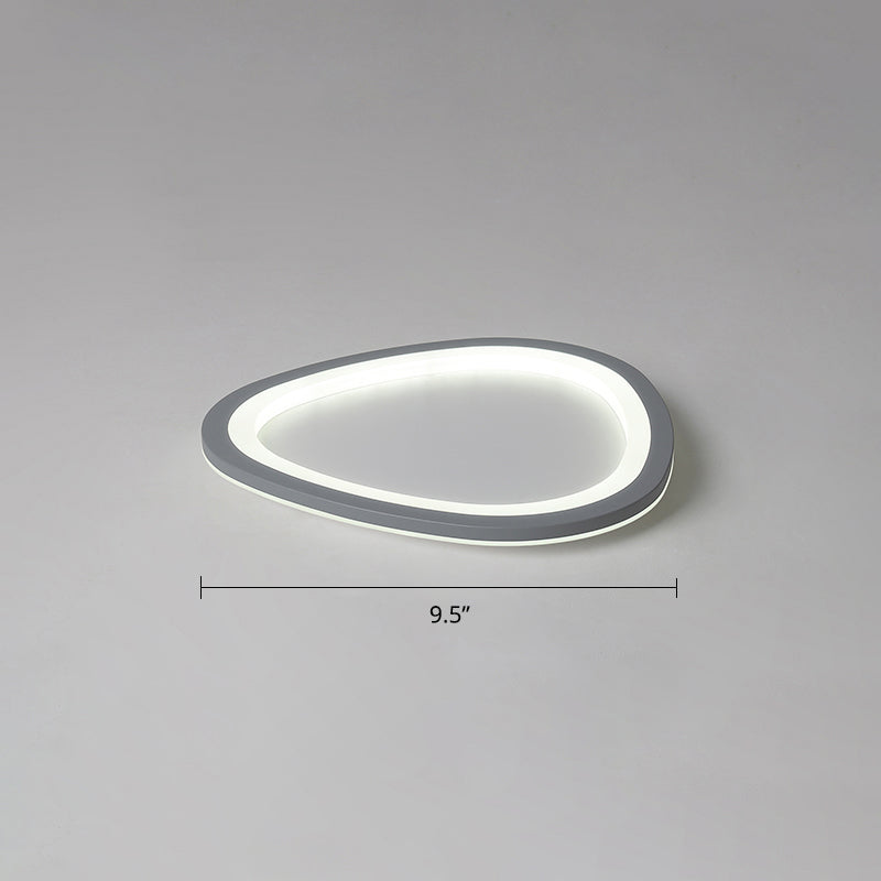 Dunkelgraue Tropfenförmige Flushmount Nordic Acryl LED Ultradünne Deckenleuchte