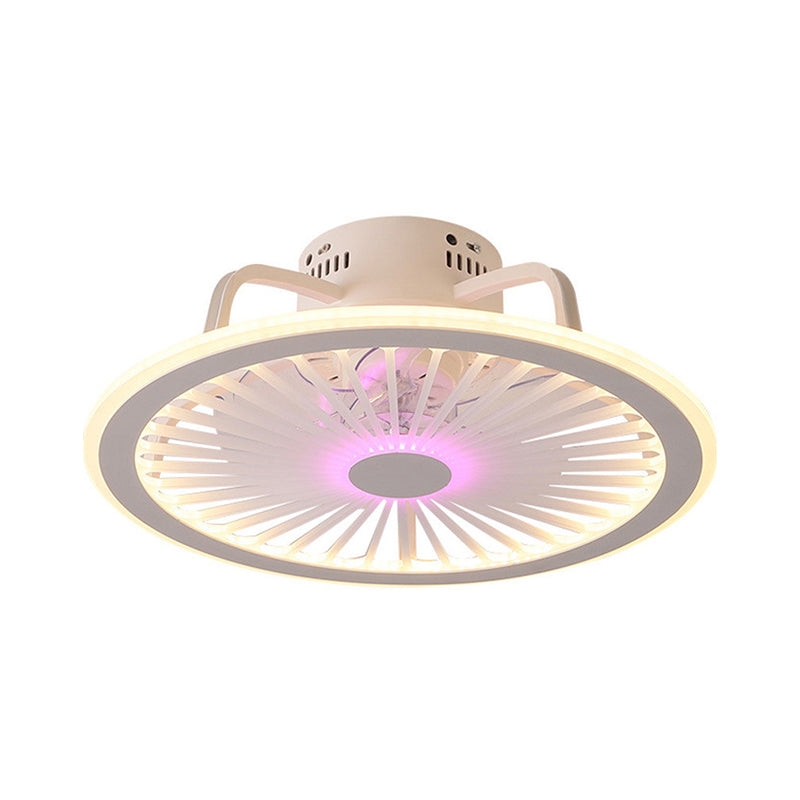 18,5 "Weitkitty Deckenventilator Leichte Cartoon Acryl weiße LED Semi Flush Mount Montage mit Fernbedienung