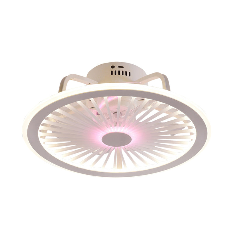 18,5 "Weitkitty Deckenventilator Leichte Cartoon Acryl weiße LED Semi Flush Mount Montage mit Fernbedienung