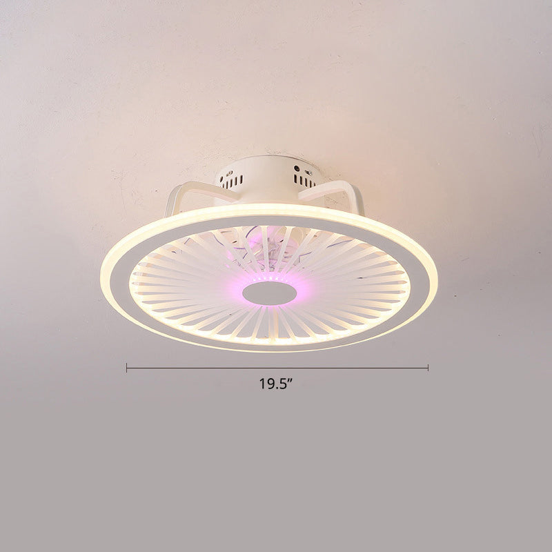 18,5 "Weitkitty Deckenventilator Leichte Cartoon Acryl weiße LED Semi Flush Mount Montage mit Fernbedienung