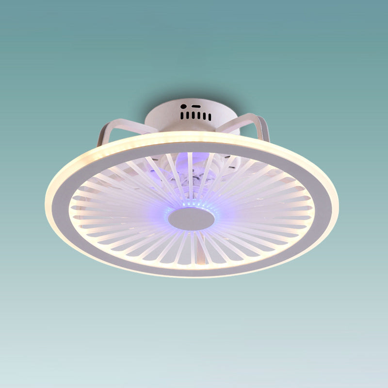 18,5 "Weitkitty Deckenventilator Leichte Cartoon Acryl weiße LED Semi Flush Mount Montage mit Fernbedienung