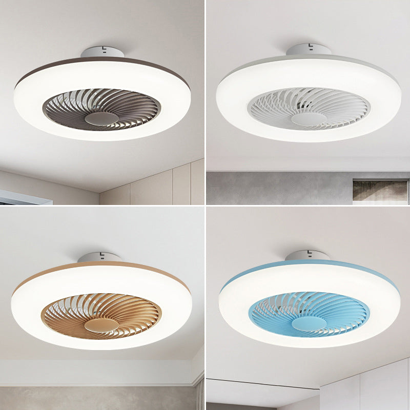 Fernbedienung Runde Halbblätter Deckenleuchte Einfachheit Acryl Schlafzimmer LED Hanging Lüfterlicht, 21,5 "W.