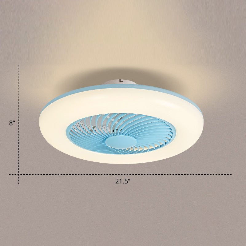 Fernbedienung Runde Halbblätter Deckenleuchte Einfachheit Acryl Schlafzimmer LED Hanging Lüfterlicht, 21,5 "W.
