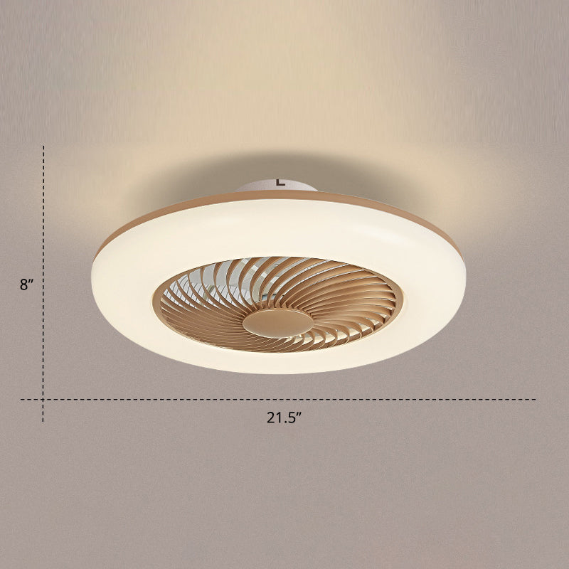 Fernbedienung Runde Halbblätter Deckenleuchte Einfachheit Acryl Schlafzimmer LED Hanging Lüfterlicht, 21,5 "W.