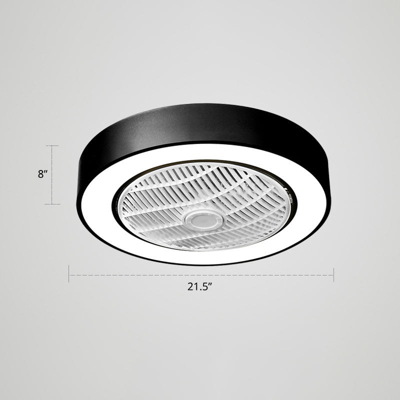 21,5 "W Nordic Round Deckenleuter Leuchte Metall Kinder Schlafzimmer LED LED -LED -Licht mit Fernbedienung