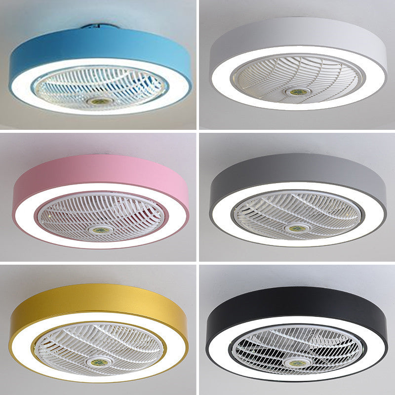 21,5 "W Nordic Round Deckenleuter Leuchte Metall Kinder Schlafzimmer LED LED -LED -Licht mit Fernbedienung