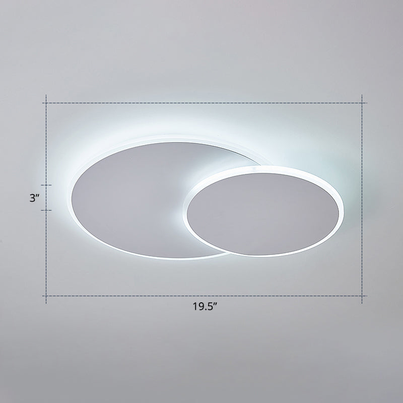 Dual Round Flushmount Illuminazione Minimalista Metallo Montato Superficie Led Plafoniera per Camera da letto