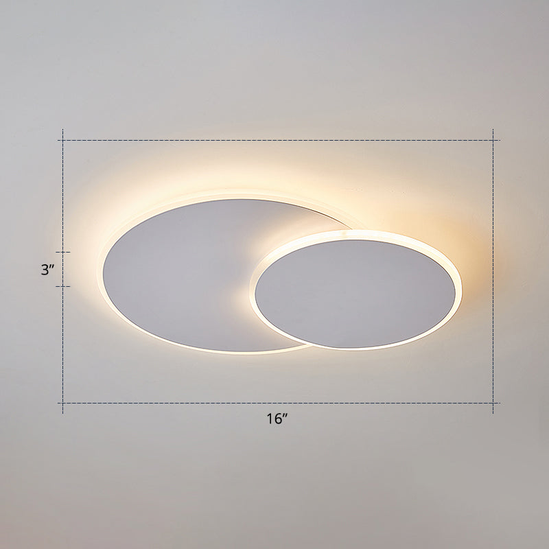 Dual Round Flushmount Illuminazione Minimalista Metallo Montato Superficie Led Plafoniera per Camera da letto