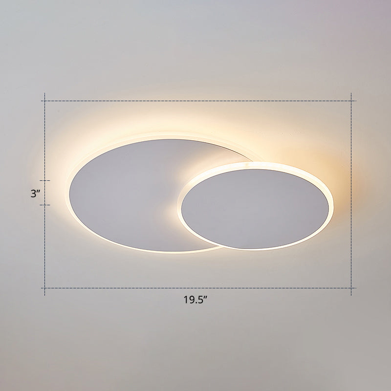 Dual Round Flushmount Illuminazione Minimalista Metallo Montato Superficie Led Plafoniera per Camera da letto
