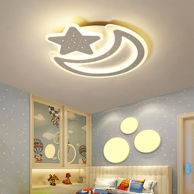 Mond und Stern Acryl Deckenlampe Nordic Led Flush Mount Leuchte für Kinderzimmer