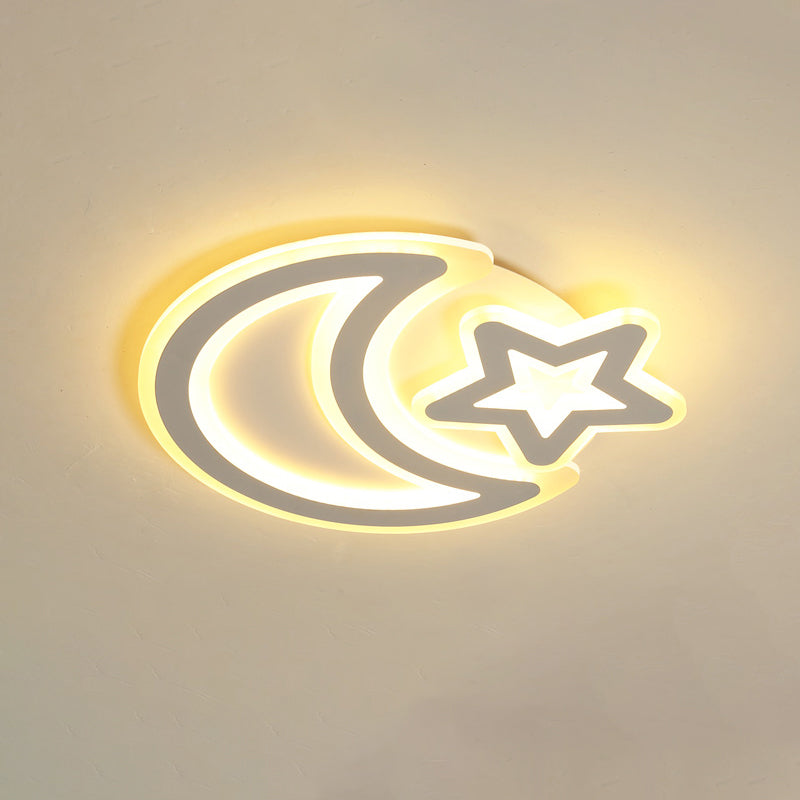 Mond und Stern Acryl Deckenlampe Nordic Led Flush Mount Leuchte für Kinderzimmer