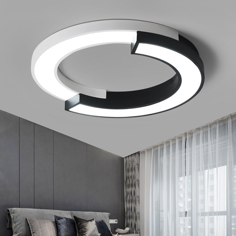 Kreisspleißende LED-Unterputzleuchte Nordic Metal Black and White Deckenleuchte für Schlafzimmer