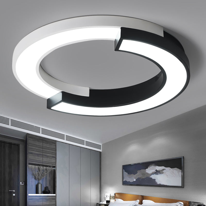 Kreisspleißende LED-Unterputzleuchte Nordic Metal Black and White Deckenleuchte für Schlafzimmer