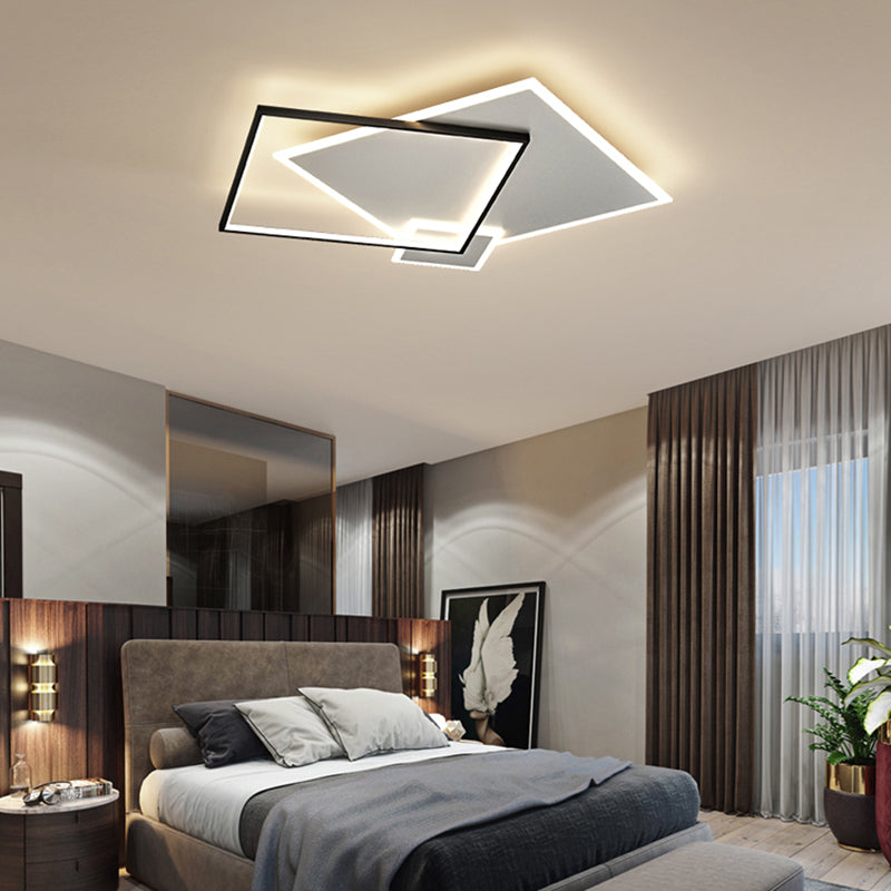 Minimalistic Stacked Flush Mount Light Metal Bedroom LED Ceiling Flush Light Fixture