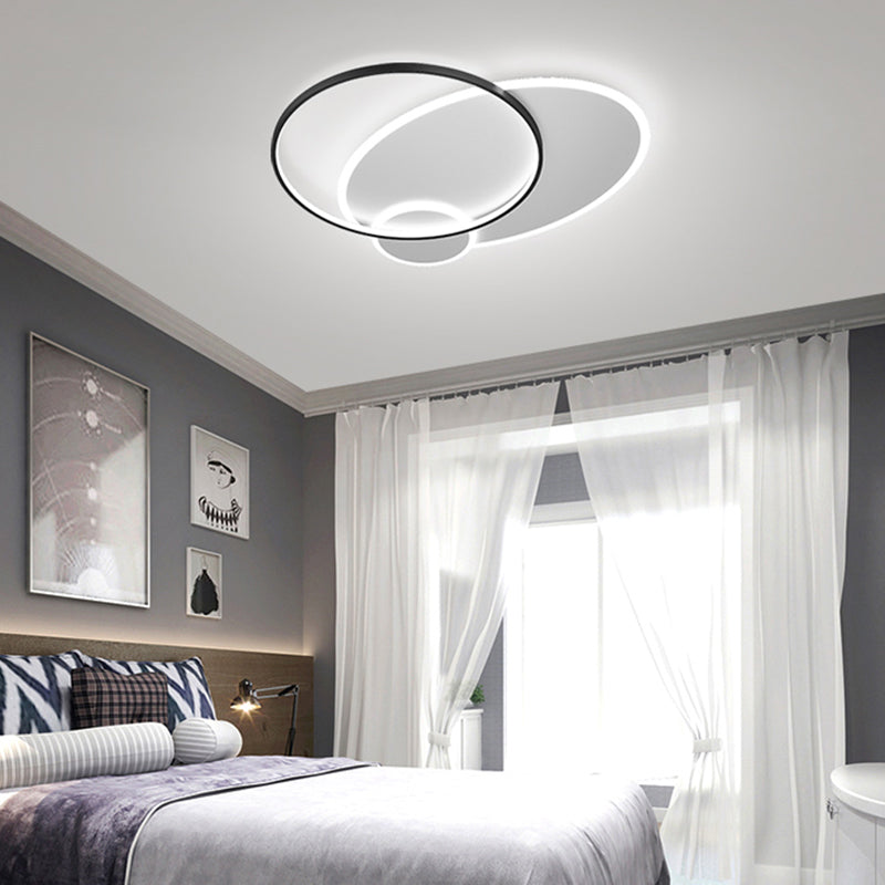 Minimalistic Stacked Flush Mount Light Metal Bedroom LED Ceiling Flush Light Fixture