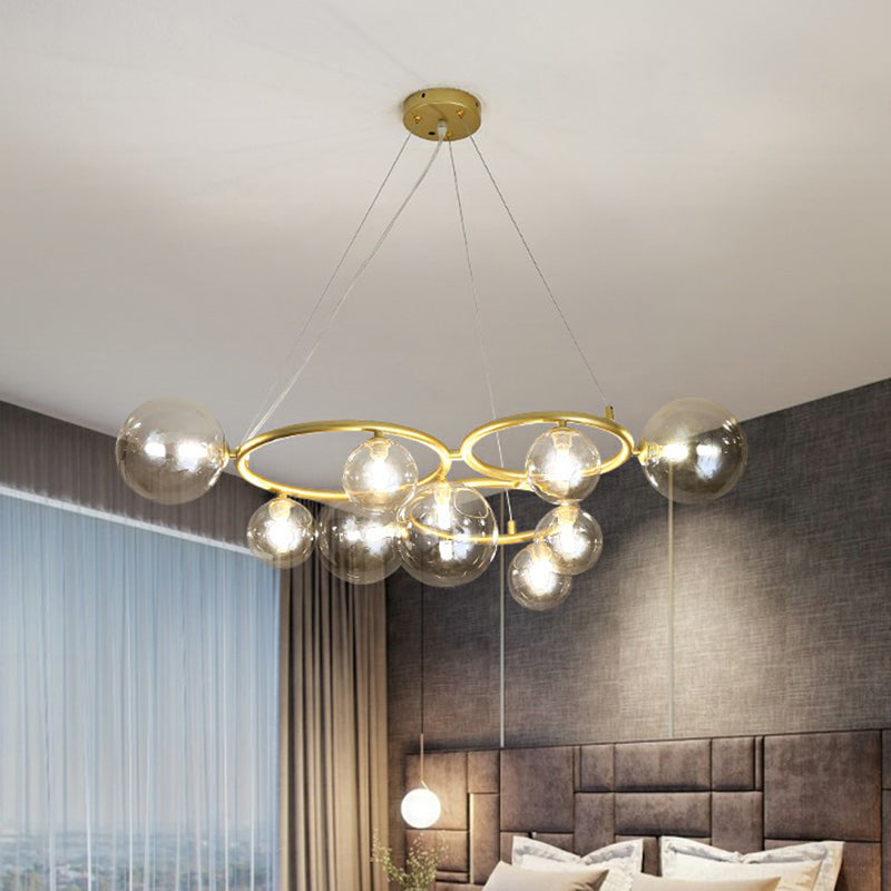 Circles Hanging Chandelier Nordic Style Glass Bedroom Suspended Lighting Fixture